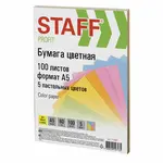 Գունավոր թուղթ STAFF "Profit Pastel", A5, 100 թերթ, 5 պաստելային գույն - STAFF (SKU: 110891) - Image 1 of 9 | Zangezur Pro