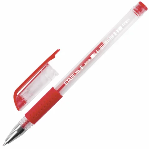 Գել գրիչ՝ բռնակով STAFF «EVERYDAY» GP-193, ԿԱՐՄԻՐ - STAFF (SKU: 141824) | KapanStore