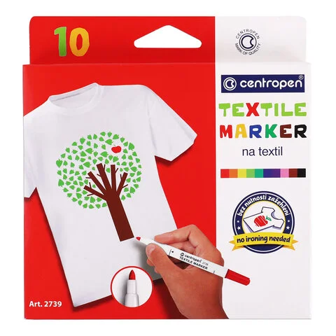 Գործվածքների մարկերներ 10 ԳՈՒՅՆԵՐ CENTROPEN "Textile Marker" - CENTROPEN (SKU: 152009) | KapanStore