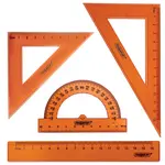 Գծագրական հավաքածու PIFAGOR Geometrical (4 կտոր, նեոնային թափանցիկ) - ПИФАГОР (SKU: 210851) - Image 2 of 6 | Zangezur Pro