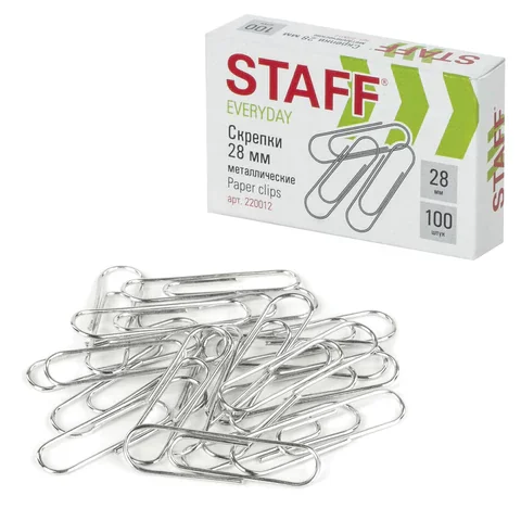 Մետաղական ամրակներ STAFF Everyday (28 մմ, 100 հատ) - STAFF (SKU: 220012) | Zangezur Pro