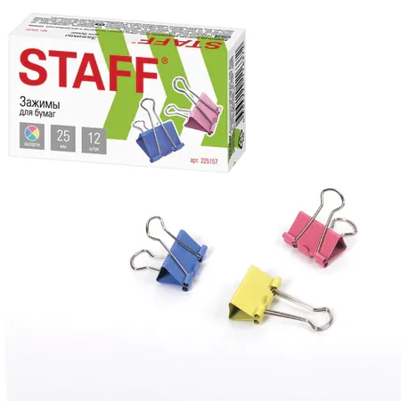 STAFF Profit գունավոր թղթի սեղմակներ (25 մմ) - STAFF (SKU: 225157) | Zangezur Pro
