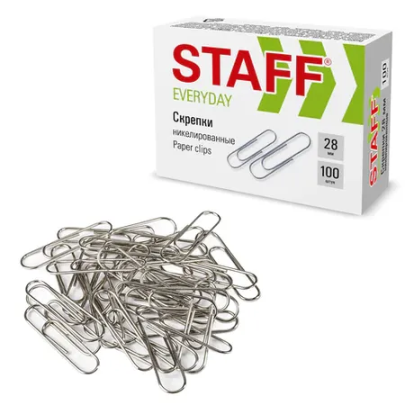 Նիկելապատ ամրակներ STAFF Everyday (28 մմ, 100 հատ) - STAFF (SKU: 226758) | Zangezur Pro