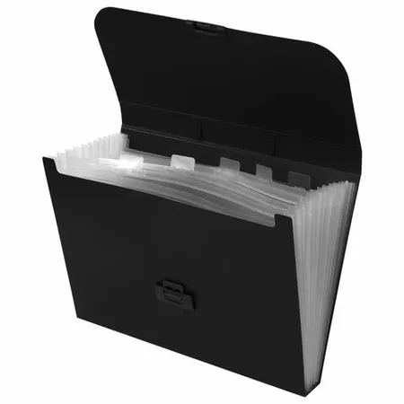 Պլաստիկե թղթապանակ STAFF A4, 7 բաժնով (Սև) - STAFF (SKU: 229243) | KapanStore