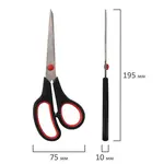 Գրասենյակային մկրատ STAFF Everyday (195 մմ, սև/կարմիր) - STAFF (SKU: 237499) - Image 8 of 10 | Zangezur Pro
