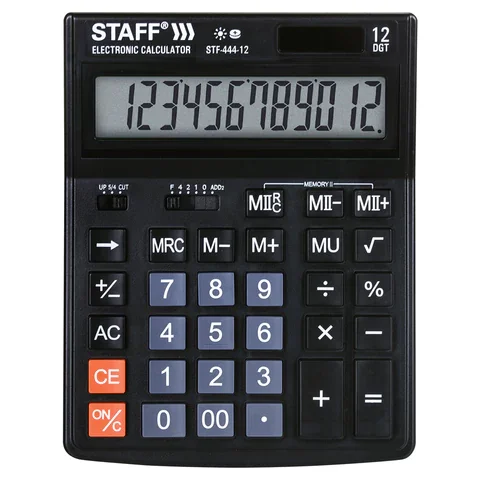 Սեղանի հաշվիչ STAFF (12 նիշ, երկակի սնուցում) - STAFF (SKU: 250303) | KapanStore