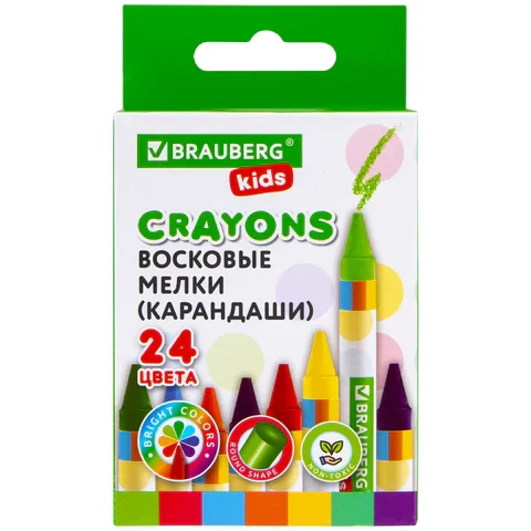 Մոմե մատիտներ BRAUBERG KIDS (24 գույն) - BRAUBERG KIDS (SKU: 271697) | Zangezur Pro