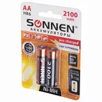 Վերալիցքավորվող Ni-Mh AA մարտկոցներ SONNEN, AA (HR6) 2100 mAh, կոմպլեկտում 2 հատ. - SONNEN (SKU: 454234) - Image 5 of 10 | Zangezur Pro