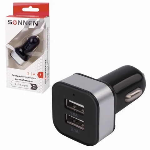 Ավտոմեքենայի լիցքավորման սարք SONNEN 2xUSB, 2.1 Ա - SONNEN (SKU: 454796) | Zangezur Pro