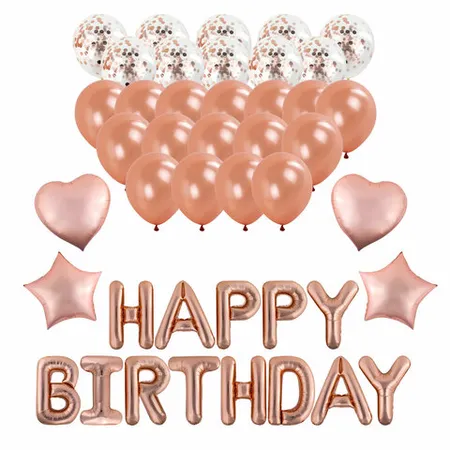 Փուչիկների դեկորատիվ հավաքածու BRAUBERG KIDS «Happy Birthday» (Վարդագույն ոսկի) - BRAUBERG KIDS (SKU: 591899) | KapanStore