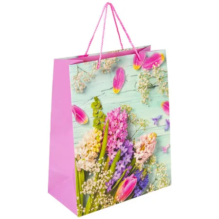 Նվերի տոպրակ ZOLOTAYA SKAZKA Spring Flowers (26x13x32 սմ, Վարդագույն) - ЗОЛОТАЯ СКАЗКА (SKU: 608247) | Zangezur Pro