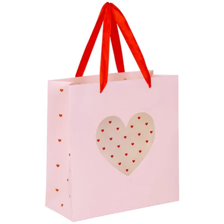 Նվերի տոպրակ ЗОЛОТАЯ СКАЗКА «With LOVE» թափանցիկ պատուհանով (20x8x20 սմ) - ЗОЛОТАЯ СКАЗКА (SKU: 608255) | Zangezur Pro